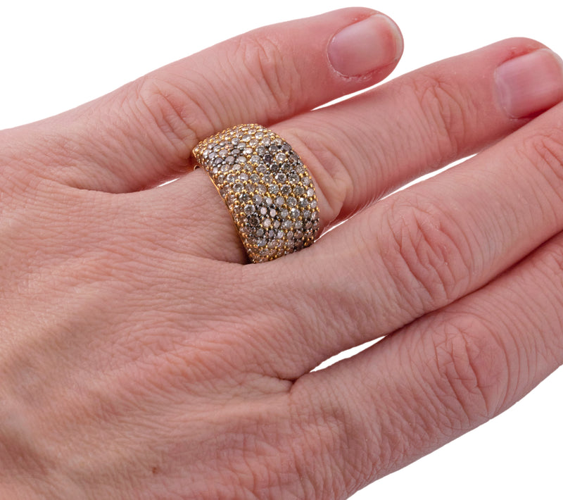 Roberto Coin Fantasia Fancy Diamond Gold Flower Ring