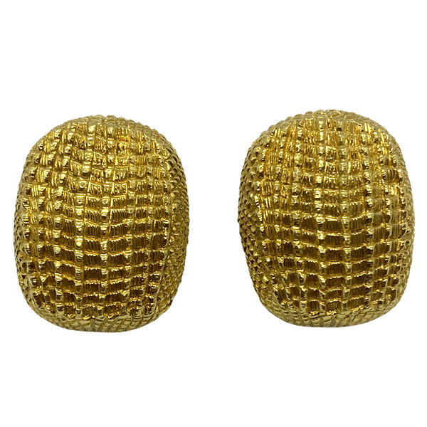 David Webb 18K Yellow Gold Armadillo Style Earrings