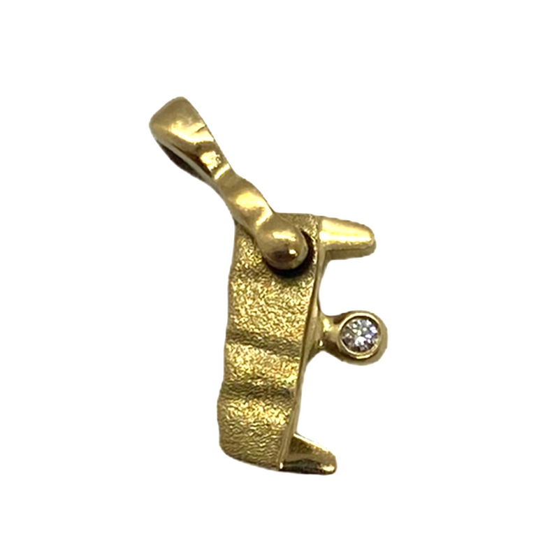 New Alex Sepkus Alphabet 18K Gold Diamond Letter E Charm Pendant