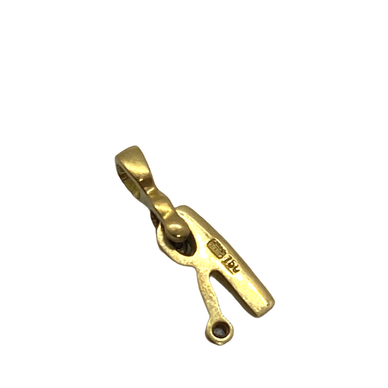 New Alex Sepkus Alphabet 18K Gold Diamond Letter R Charm Pendant