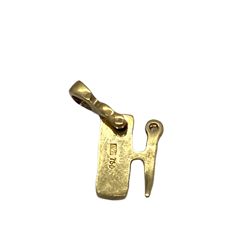 New Alex Sepkus Alphabet 18K Gold Diamond Letter H Charm Pendant