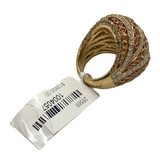 Asprey 18K Gold 3.60ctw Diamond 2.96ctw Yellow Sapphire Large Ring