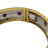 Buccellati 18k Gold Ruby Bangle Bracelet