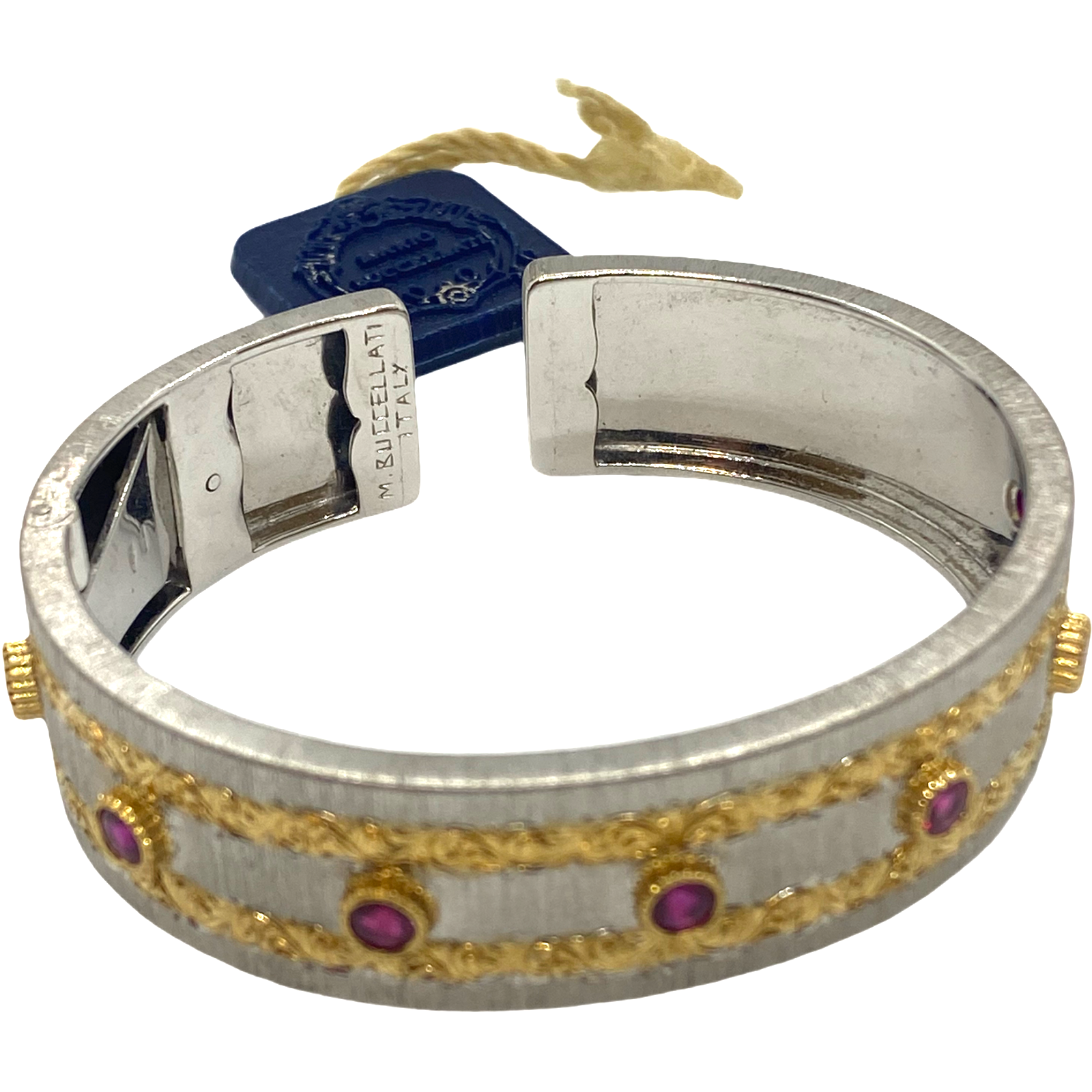 Vintage M. Buccellati 18k Gold Ruby Cuff Bracelet