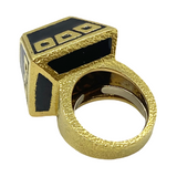 Iconic David Webb Diamond Enamel 18k Gold Ring
