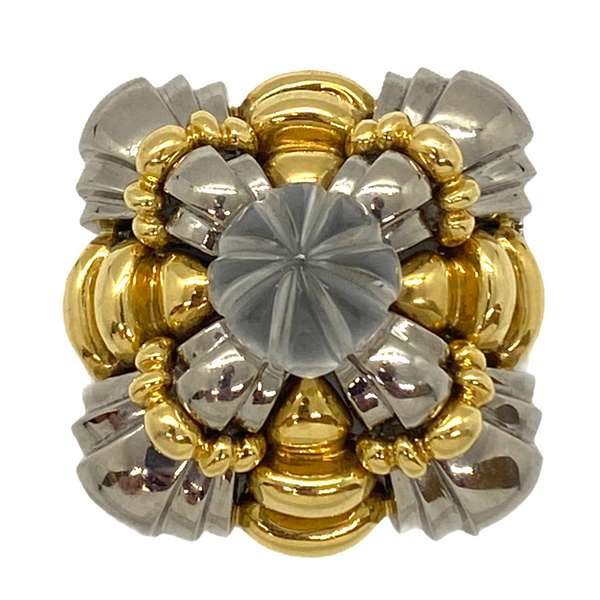 Cartier Carved Crystal Gold Brooch Pin