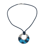 Georland France Onyx Turquoise Diamond 18K Gold Pendant Necklace
