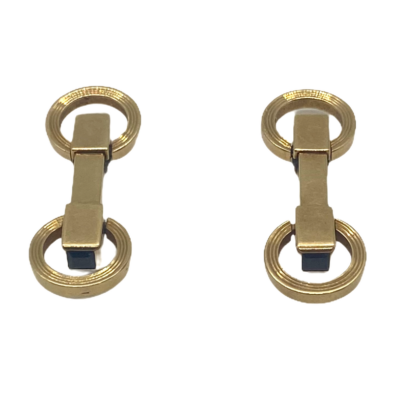 Tiffany & Co 18k Gold Sapphire Stirrup Cufflinks