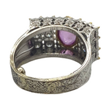 Buccellati Pink Sapphire Diamond 18k Gold Ring