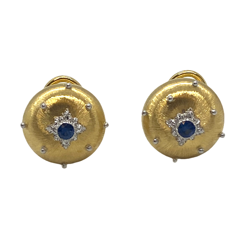 Buccellati 18k Gold Sapphire Button Earrings