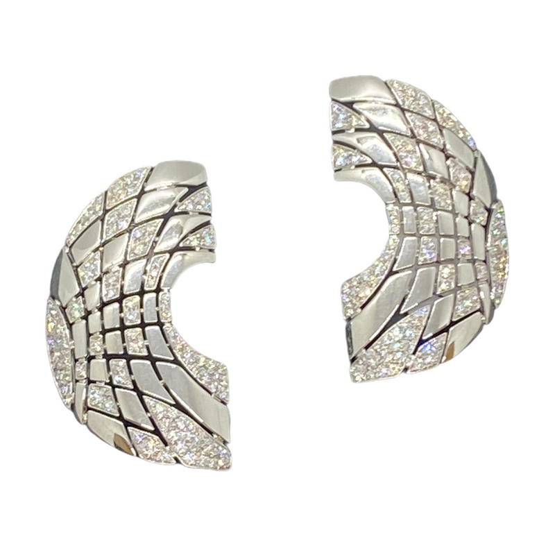 Large Palmiero 4.61ctw Diamond 18k Gold Earrings