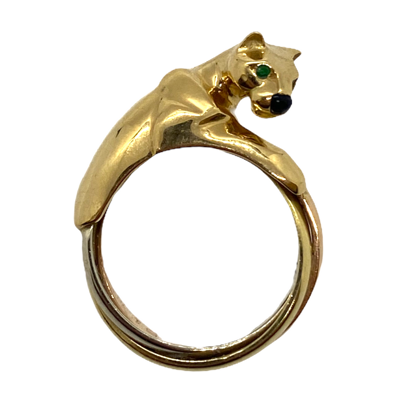 Cartier Panthere Trinity Emerald Onyx Gold Ring – Oak Gem