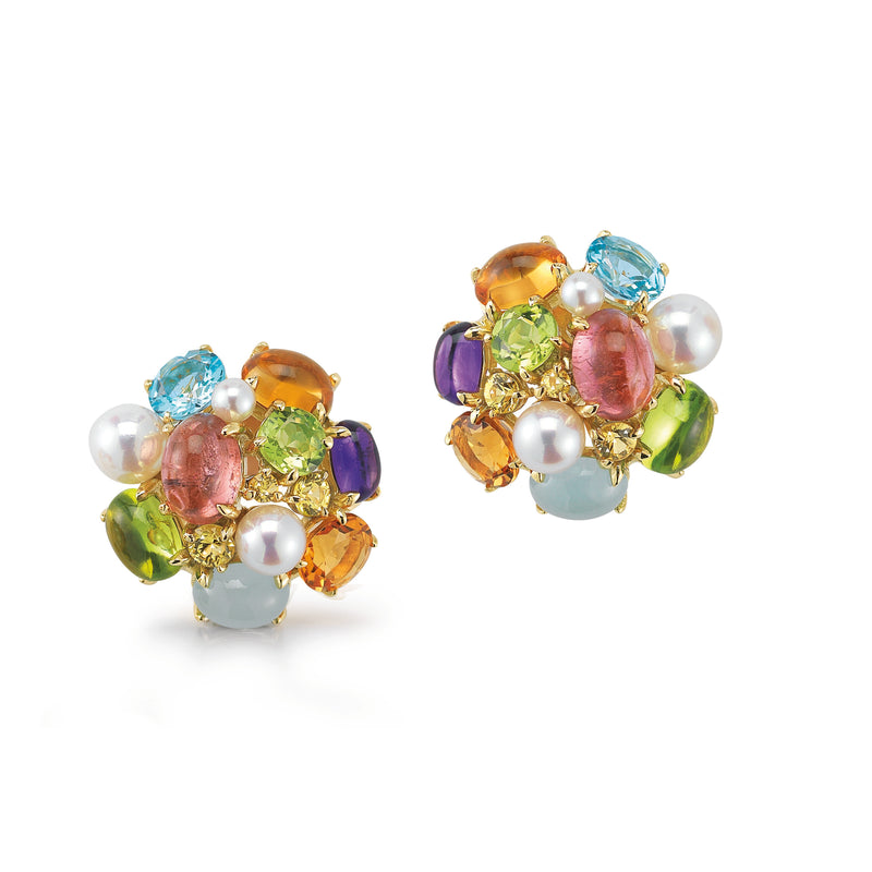 Seaman Schepps Bubble Multi Color Gemstone Earrings - Oak Gem