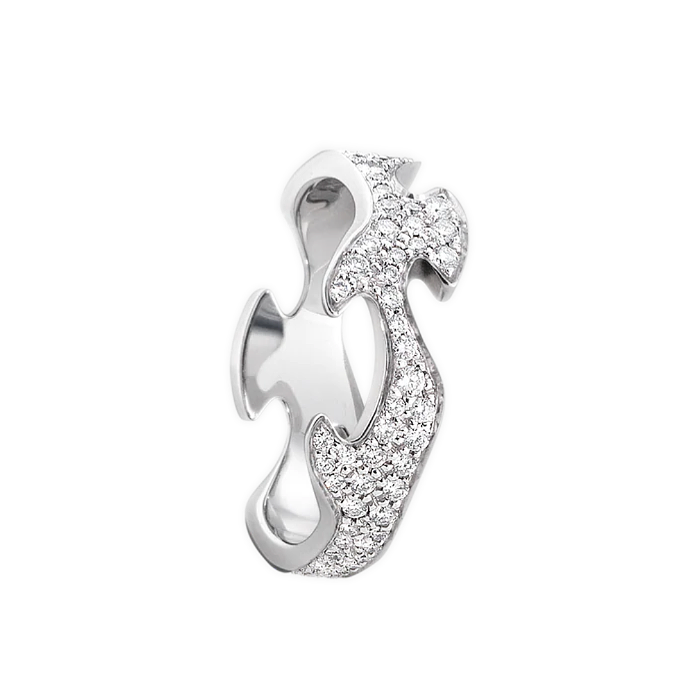 Georg Jensen Fusion Gold Diamond Centre Ring #1370