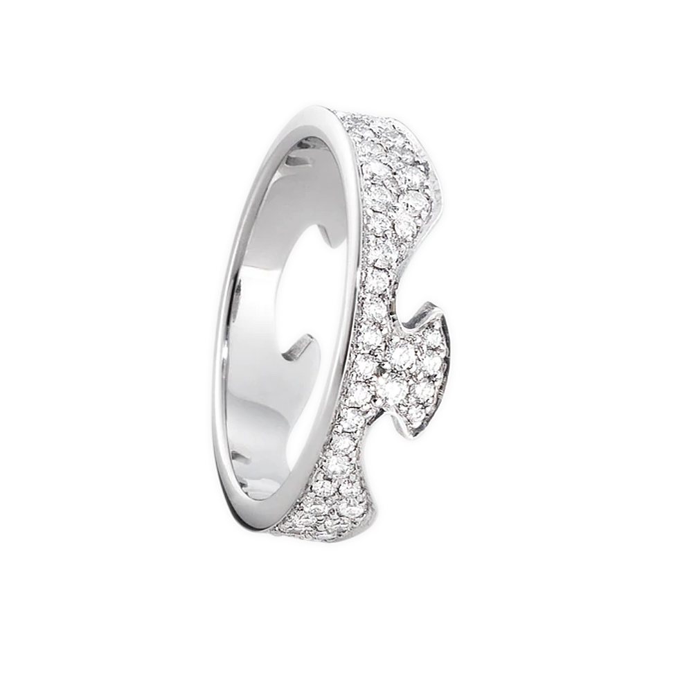 Georg Jensen Fusion Gold Diamond End Ring #1368 A