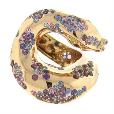 Impressive Pasquale Bruni Il Peccato Sapphire Ruby Gold Snake Ring - Oak Gem