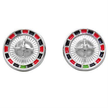 Deakin & Francis Sterling SIlver Casino Roulette Wheel Cufflinks - Oak Gem