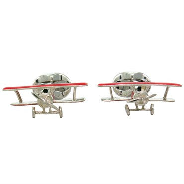 Deakin & Francis Enamel Silver Biplane Cufflinks - Oak Gem