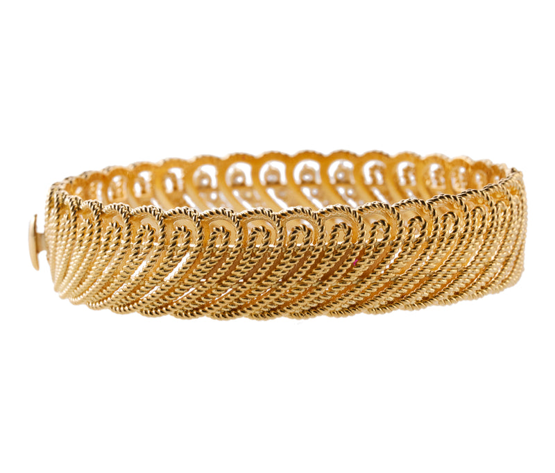 Roberto Coin Byzantine Diamond Gold Bangle Bracelet