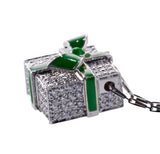 Roberto Coin Diamond Enamel Gold Gift Box Pendant Necklace