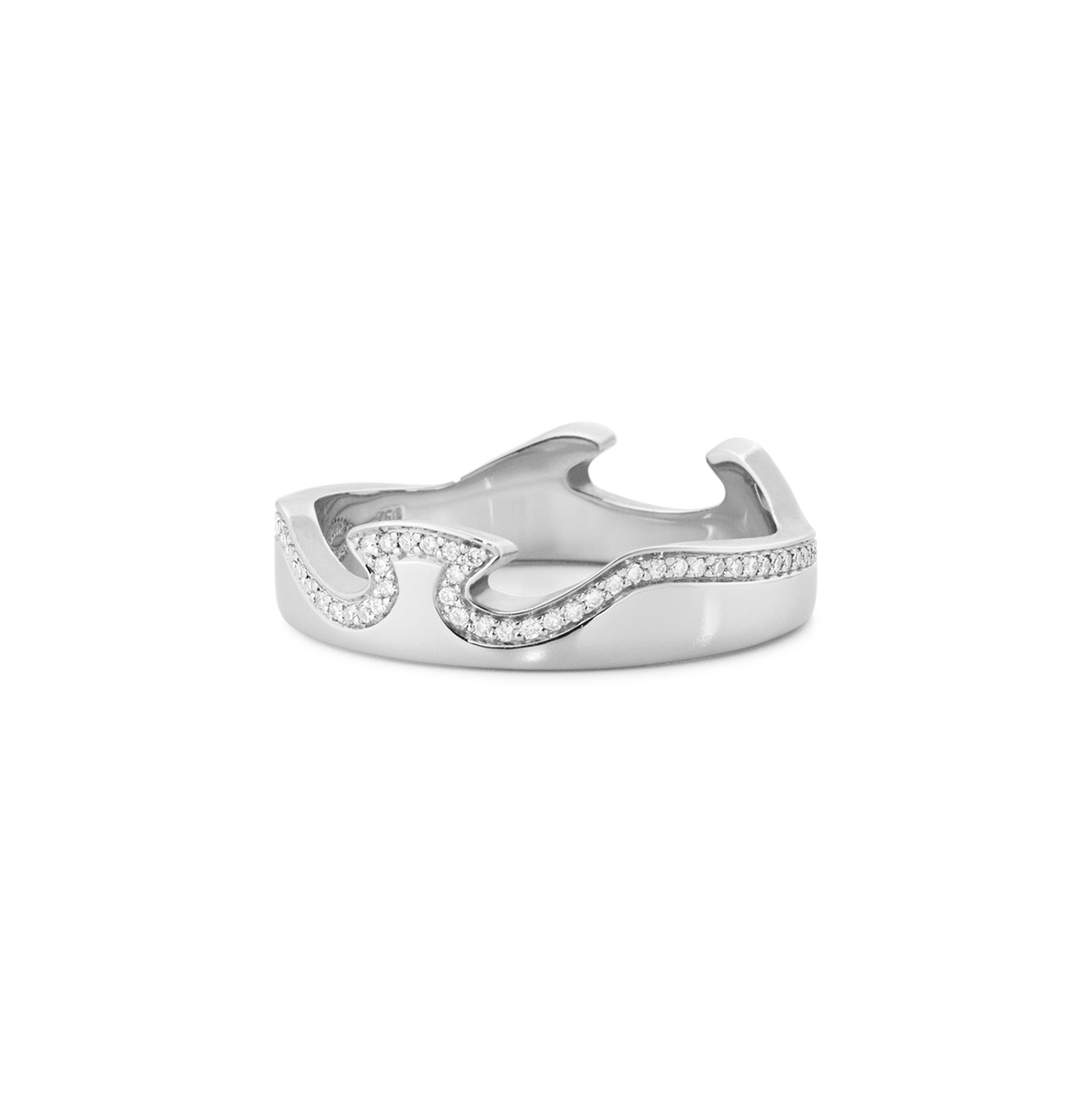 Georg Jensen Fusion White Gold Diamond End Ring #1371