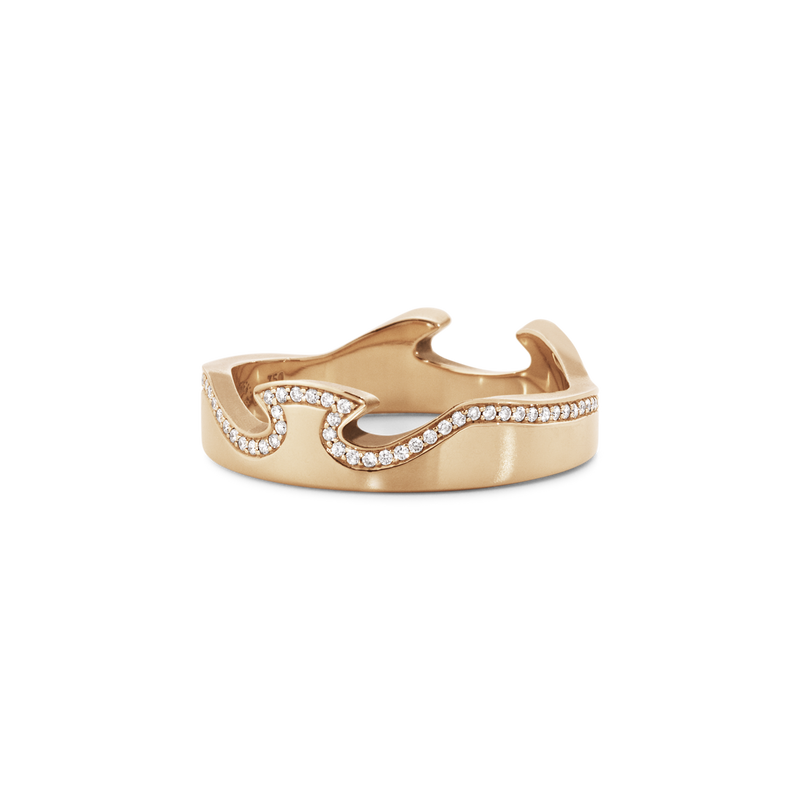 Georg Jensen Fusion Rose Gold Diamond Puzzle Ring Set #1371