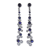 Graff Diamond Blue Sapphire Gold Long Drop Earrings