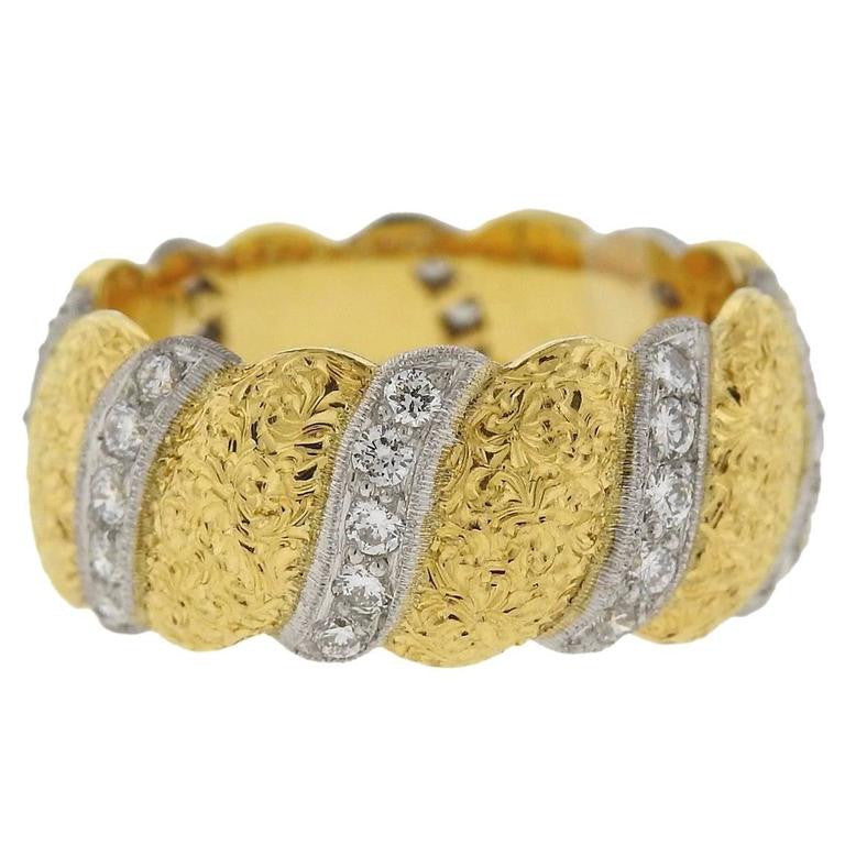 Buccellati Eternelle Diamond Gold Band Ring - Oakgem.com