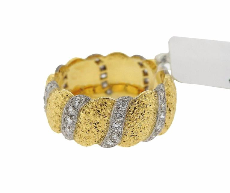 Buccellati Eternelle Diamond Gold Band Ring - Oakgem.com