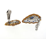 Buccellati Sapphire Diamond Gold Large Earrings - Oakgem.com