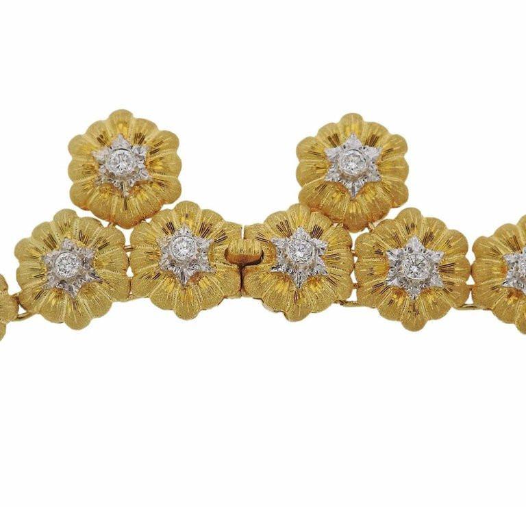 Buccellati Gold Diamond Flower Motif Necklace - Oak Gem