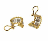 Buccellati Diamond Gold Hoop Earrings - Oakgem.com