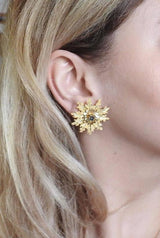 Buccellati Gold Large Flower Earrings - Oakgem.com