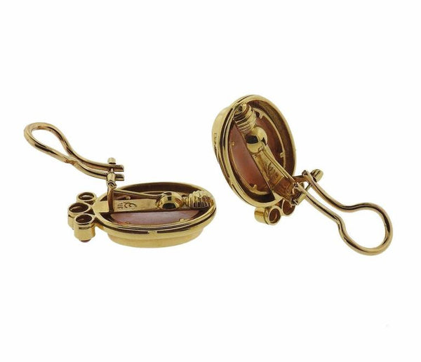 Elizabeth Locke Intaglio Venetian Glass Citrine Gold Earrings - Oak Gem