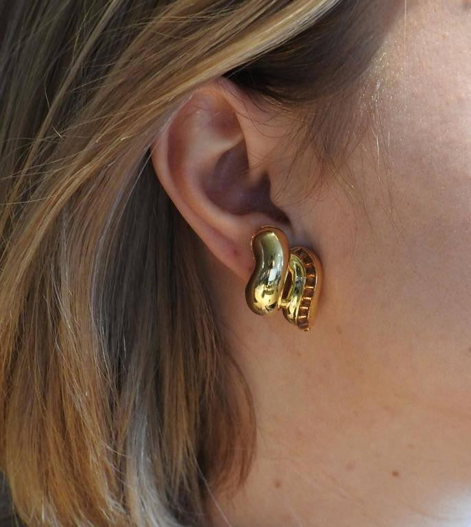 Seaman Schepps Gold Sugarloaf Citrine Earrings - Oak Gem