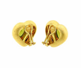 Buccellati Two Color Gold Peridot Heart Earrings - Oakgem.com