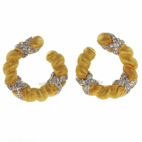 Buccellati Gold Diamond Earrings - Oakgem.com