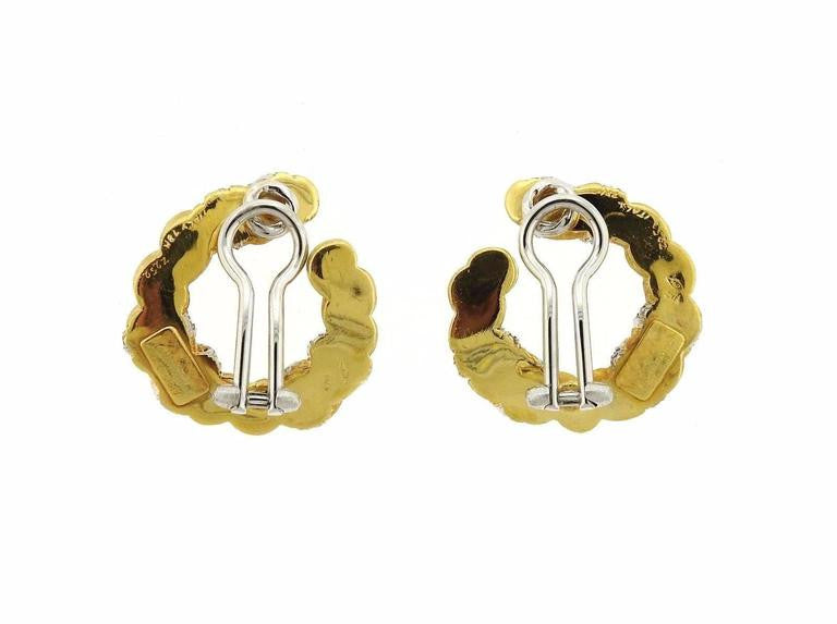 Buccellati Gold Diamond Earrings - Oakgem.com