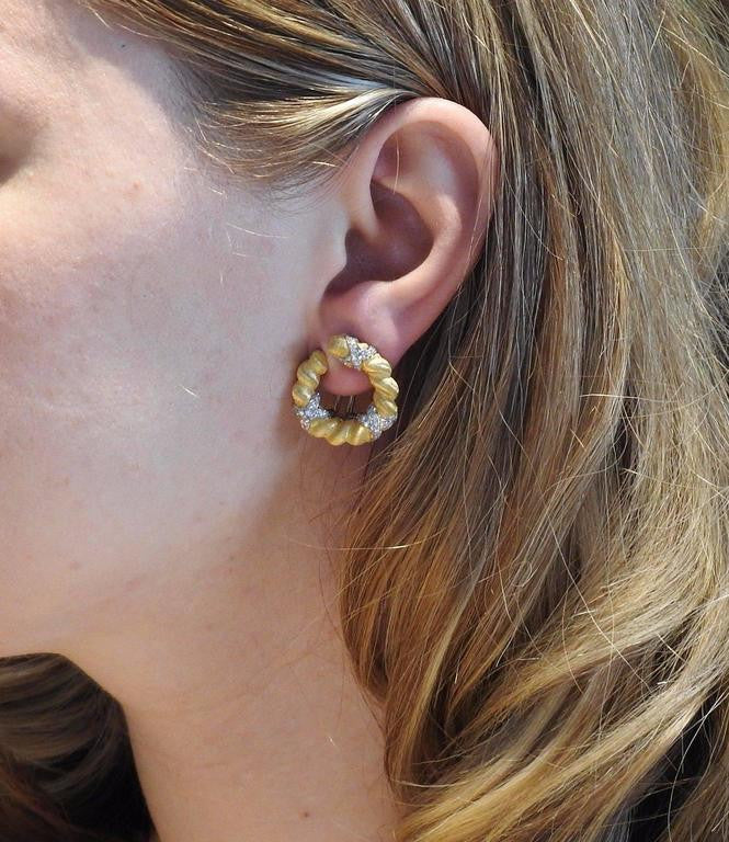 Buccellati Gold Diamond Earrings - Oakgem.com