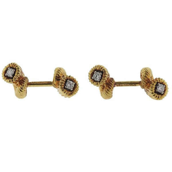 Tiffany & Co. Jean Schlumberger Diamond Gold Cufflinks - Oakgem.com