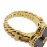 Van Cleef & Arpels Alhambra Onyx Diamond Gold Ring - Oak Gem
