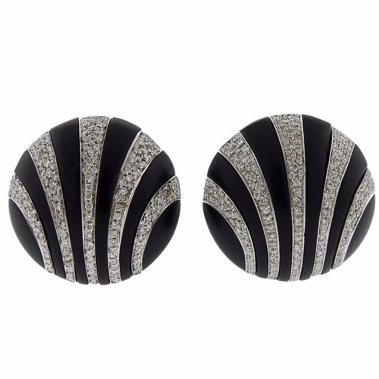 G. Bulgari Enigma Gold Diamond Jet Earrings - Oak Gem