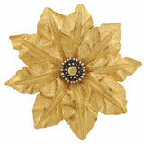 Buccellati Tri Color Gold Large Flower Motif Brooch Pin - Oakgem.com